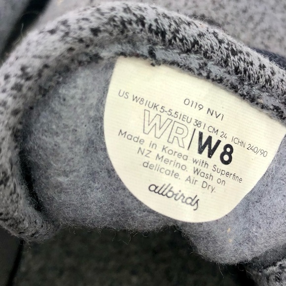 allbirds wool runners trainers sneakers lace up grey speckle merino wool size 8 - Picture 9 of 10